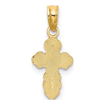 14K Yellow Gold Mini Eastern Orthodox Cross Charm – view 5