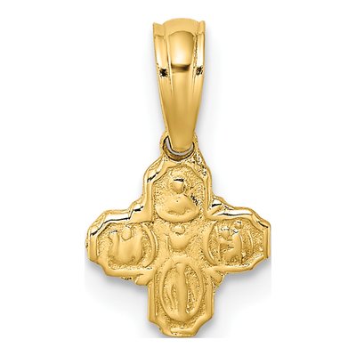 14K Yellow Gold Mini 4-Way Religious Medal Charm