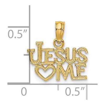 14K Yellow Gold Jesus Heart ME Pendant – view 4