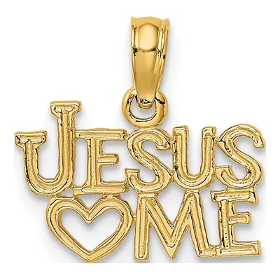 14K Yellow Gold Jesus Heart ME Pendant