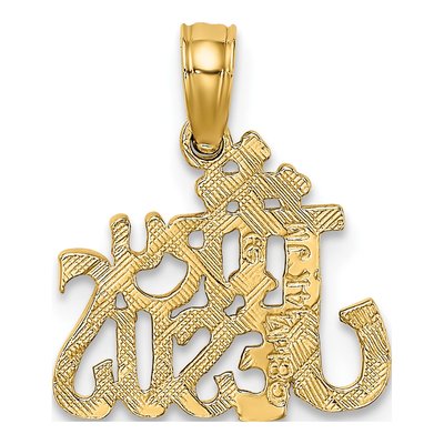14K Yellow Gold TRY Jesus Pendant – view 5