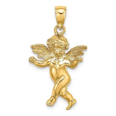 14K Yellow Gold Guardian Angel Walking Charm
