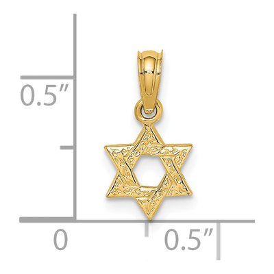 14K Yellow Gold Mini Star of David Charm – view 4