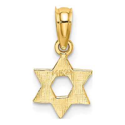 14K Yellow Gold Mini Star of David Charm – view 5