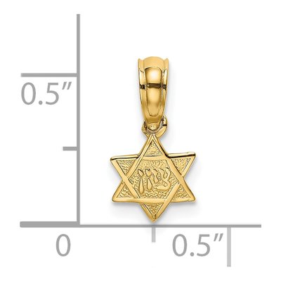 14K Yellow Gold Mini Star of David Charm – view 4