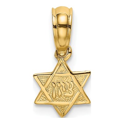 14K Yellow Gold Mini Star of David Charm
