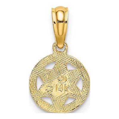 14K Yellow Gold Star of David Circle Charm – view 5