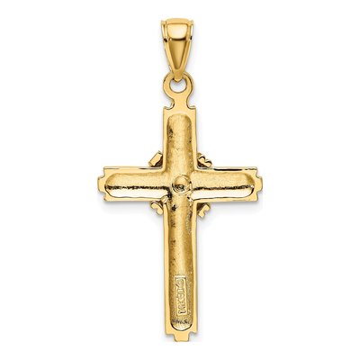 14K Yellow Gold Beaded Cross Pendant – view 5