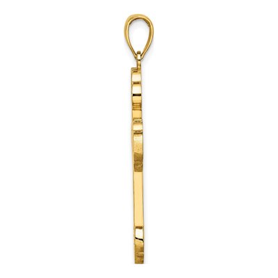 14K Yellow Gold Scroll Cross Sunburst Charm – view 3