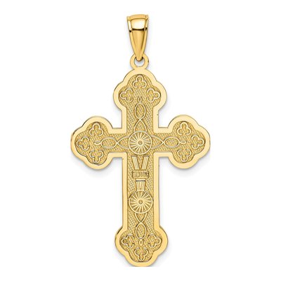 14K Yellow Gold Scroll Cross Sunburst Charm – view 5