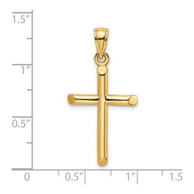 14K Yellow Gold Cylinder Cross Charm – view 4