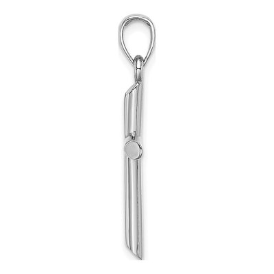 14K White Gold Cylinder Cross Pendant – view 3