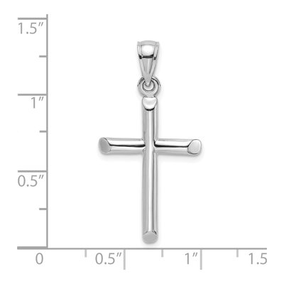 14K White Gold Cylinder Cross Pendant – view 4