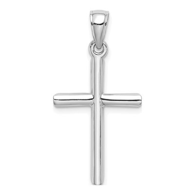 14K White Gold Cylinder Cross Pendant – view 5