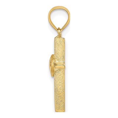 14K Yellow Gold Double Hearts Cross Charm – view 3
