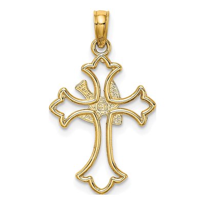 14K Yellow Gold Cut-Out Dove Cross Charm – view 5
