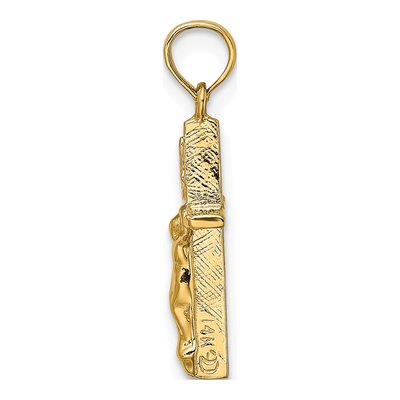 14K Yellow Gold Small Crucifix Pendant – view 3