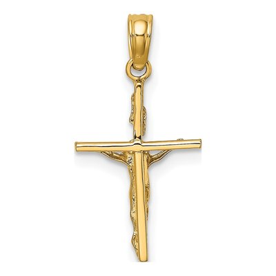 14K Yellow Gold Small Crucifix Pendant – view 5