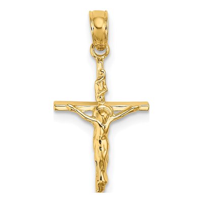 14K Yellow Gold Small Crucifix Pendant