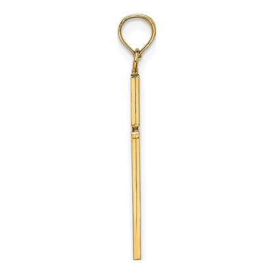 14K Yellow Gold 3D Stick Cross Pendant – view 3