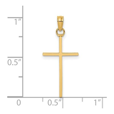14K Yellow Gold 3D Stick Cross Pendant – view 4