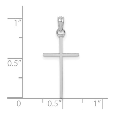 14K White Gold 3-D Stick Cross Pendant – view 4