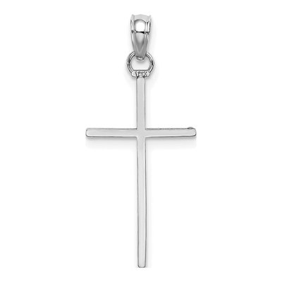 14K White Gold 3-D Stick Cross Pendant – view 5