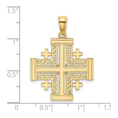 14K Yellow Gold Jerusalem Cross Pendant – view 3