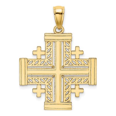 14K Yellow Gold Jerusalem Cross Pendant