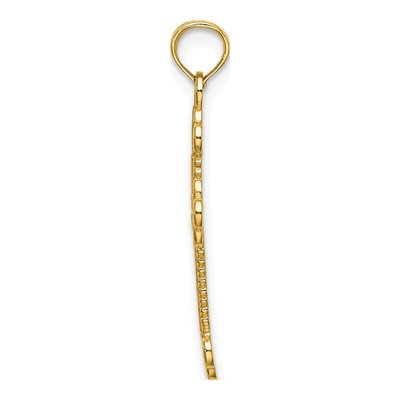 14K Yellow Gold Textured Cut-Out Cross Charm – view 3