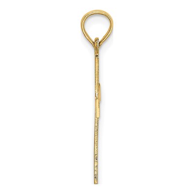 14K Yellow Gold Textured Cross Pendant – view 3