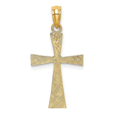 14K Yellow Gold Textured Cross Pendant – view 5