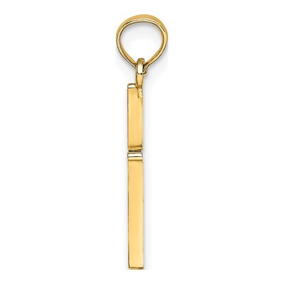 14K Yellow Gold Diamond-Cut Cross Pendant – view 3