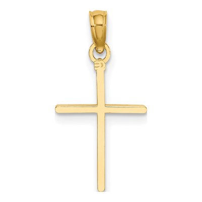 14K Yellow Gold Diamond-Cut Cross Pendant – view 5