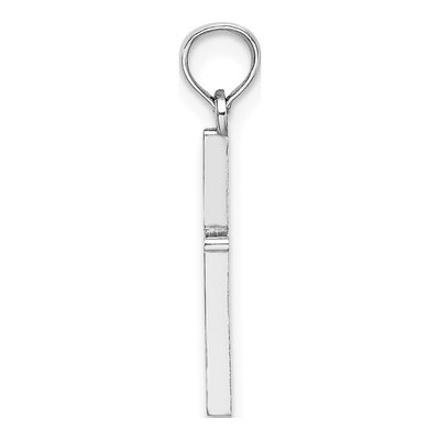 14K White Gold Diamond-Cut Cross Pendant – view 3