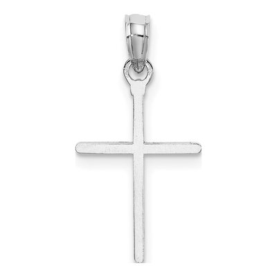 14K White Gold Diamond-Cut Cross Pendant – view 5