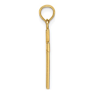 14K Yellow Gold Block Cross Pendant – view 3