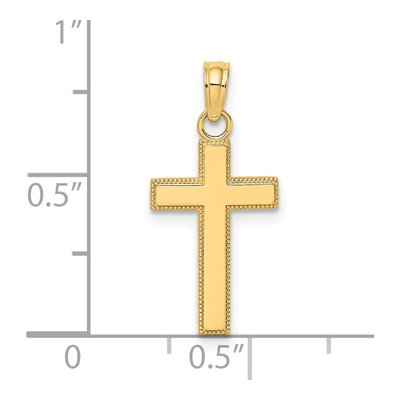 14K Yellow Gold Block Cross Pendant – view 4