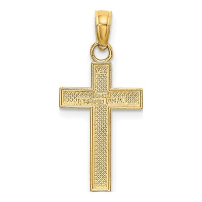 14K Yellow Gold Block Cross Pendant – view 5