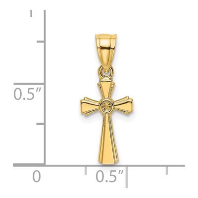 14K Yellow Gold Mini Cross Pendant – view 4