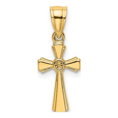 14K Yellow Gold Mini Cross Pendant