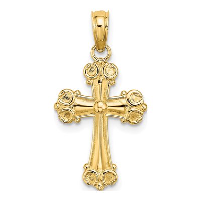 14K Yellow Gold Cross Charm
