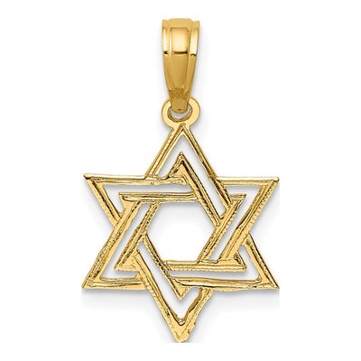 14K Yellow Gold Star of David Pendant