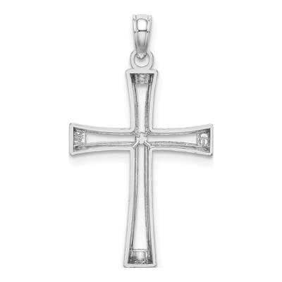 14K White Gold Cut-Out Cross Pendant – view 4