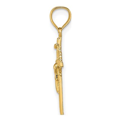 14K Yellow Gold Starburst Crucifix Charm – view 3