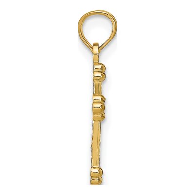 14K Yellow Gold Diamond-Cut Cross Pendant – view 3