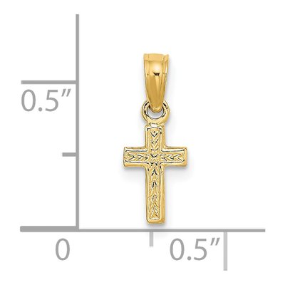 14K Yellow Gold Mini Cross Pendant – view 4