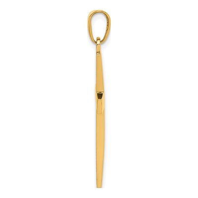 14K Yellow Gold Beveled Cross Pendant – view 3
