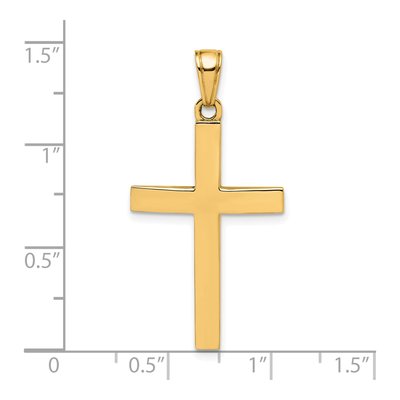 14K Yellow Gold Beveled Cross Pendant – view 4