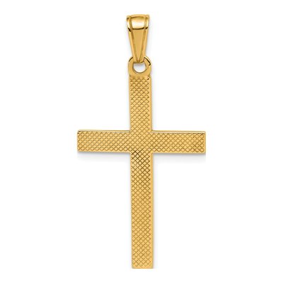 14K Yellow Gold Beveled Cross Pendant – view 5